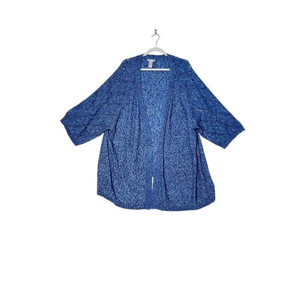 Catherines size 2X cardigan blue open front light weight short sleeve career - Picture 1 of 6